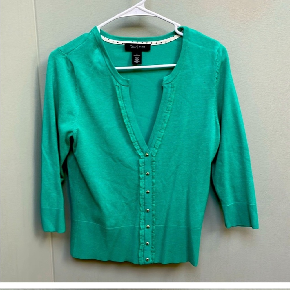 White House Black Market Green Cardigan
